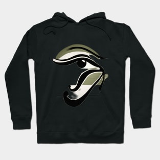 Eye of Horus Olive Green Shadow Silhouette Anime Style Collection No. 224 Hoodie